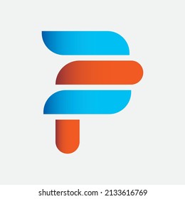 The main logo concept using the letter PF as an elegant pair. Suitable for various painter industries, group of companies, fashion and art media.