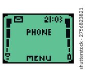 main menu screen retro handphone pixel art