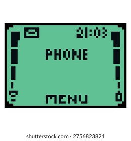 main menu screen retro handphone pixel art