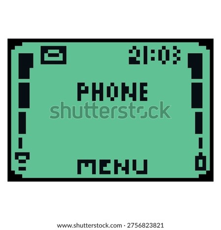 main menu screen retro handphone pixel art