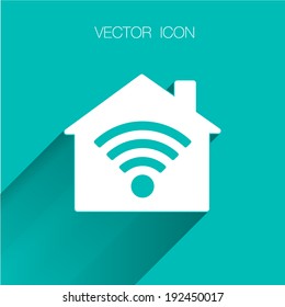Main page button. Smart home sign icon. Home sign icon, vector illustration. Flat design style