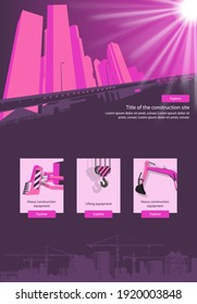  The main page of the website of a construction company. Vector banner