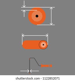 Main pieces of a roller: roller frame and roller cover