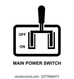 Main power switch icon isolated on background vector illustration.