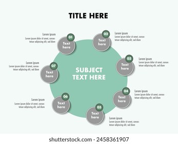 Main presentation circle template design with number, title and text