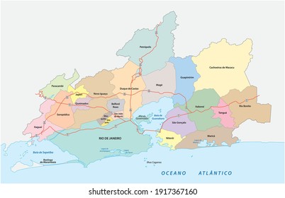 Hauptstraße und Stadtplan des Greater Rio de Janeiro, Brasilien