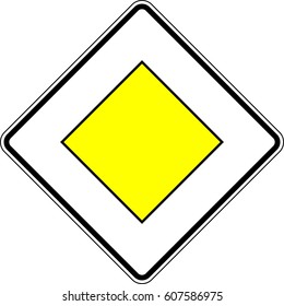 Main road. Vector road sign Germany.