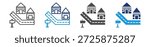 main streets icon set multiple style