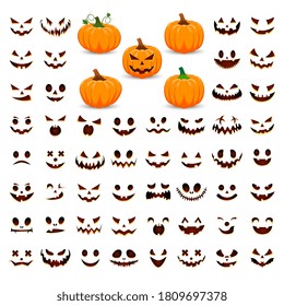 The main symbol of the Halloween holiday. Orange pumpkin with smile for your design for the holiday Halloween.Collect your own pumpkin. Vector illustration.