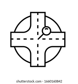 Main target line icon, concept sign, outline vector illustration, linear symbol.