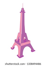The main tower of Paris. Eiffel Tower in pink colors.