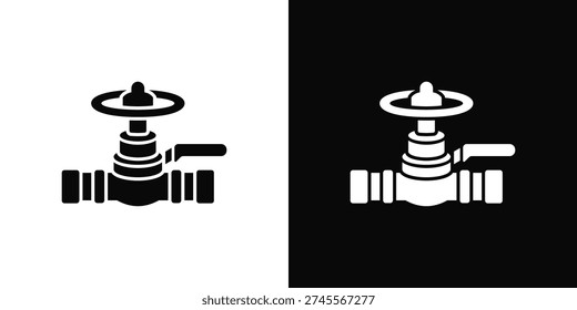 Main Water Shutoff Icon In Black And White Style