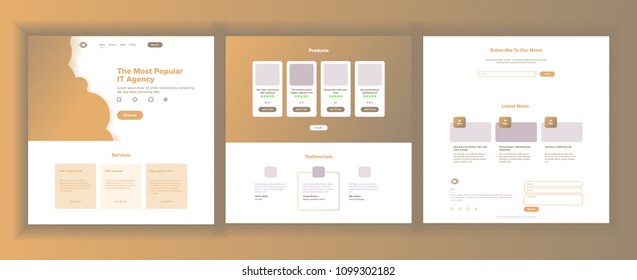 Main Web Page Design Vector. Website Business Screen. Landing Template. Innovation Idea. Engineer Device. Money Pay. Workflow Organisation. Illustration