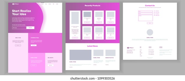 Main Web Page Design Vector. Website Business Graphic. Landing Template. Future Energy Project. Increase Experience. Credit Customer. Introduction Team. Illustration