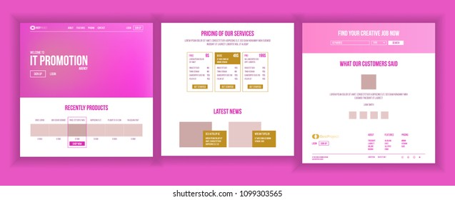 Main Web Page Design Vector. Website Business Concept. Landing Template. Working Team. Cloud Room. Application Newspaper. Future Gadget. Illustration