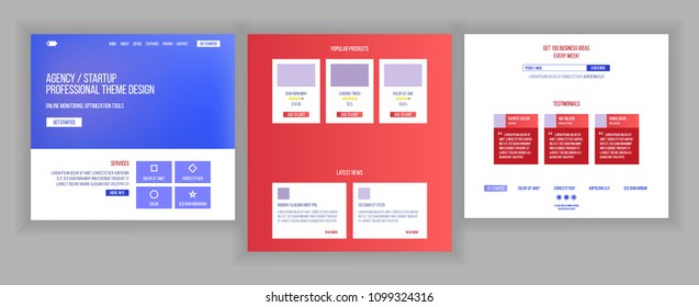 Main Web Page Design Vector. Website Business Screen. Landing Template. Innovation Idea. Engineer Device. Progress Report. Business Success. Illustration