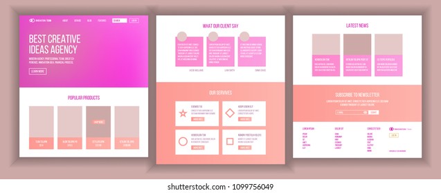 Main Web Page Design Vector. Website Business Graphic. Landing Template. Future Energy Project. Increase Experience. Corporate Contact Form. Entertainment Future. Illustration