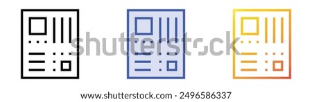 mainboard icon. Linear, Blue Fill and Gradient Style Design Isolated On White Background