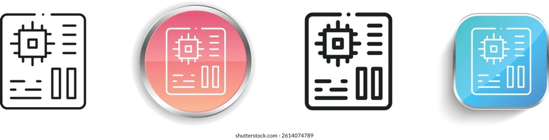 mainboard icon. Thin Linear, Regular and Button Style Design Isolated On White Background