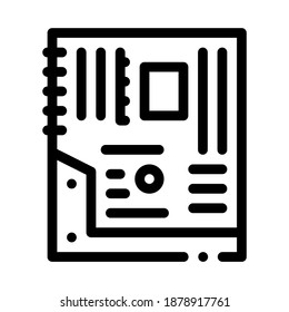 mainboard motheboard computer part black icon vector. mainboard motheboard computer part sign. isolated symbol illustration