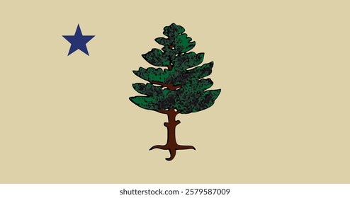 Maine (1901-1909) Flag Vector Illustration Premium Quality