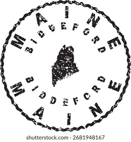 Maine Biddeford Round Seal Diseño de mapas