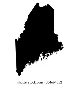 Maine black map on white background vector