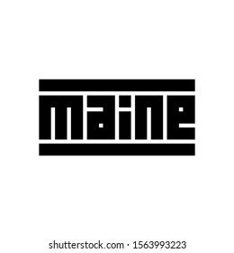 Maine calligraphy logo in black color.