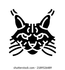 maine coon cat cute pet glyph icon vector. maine coon cat cute pet sign. isolated symbol illustration