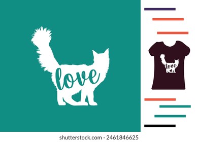 Maine coon cat lover t shirt design