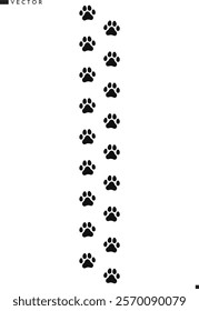 Maine Coon cat paw print vector. Pet footprint silhouette. Cat paw print 