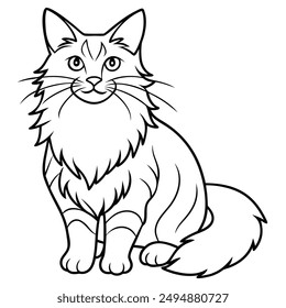 Maine Coon Cat Ilustración vectorial para amantes de mascotas y diseñadores gráficos