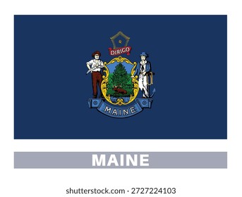 Bandera de Maine. Banderas del Estado americano en colores y proporciones oficiales