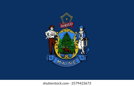 Maine Flag, Flag of Maine, USA