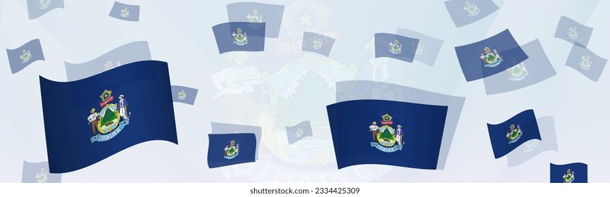 Maine flag-themed abstract design on a banner. Abstract background design with National flags. Vector illustration.