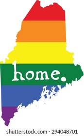 Maine gay pride vector state sign