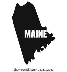 Maine map in black on a white background