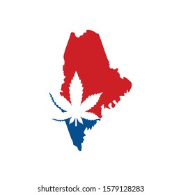 Maine Map Cannabis Leaf Logo Vector Stock Vector (Royalty Free ...