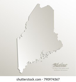 Maine map card paper 3D natural vector