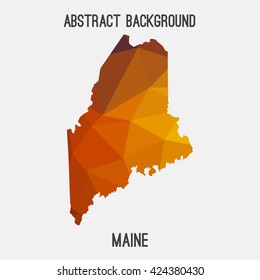 Maine map in geometric polygonal style.Abstract tessellation,modern design background. Vector illustration EPS8