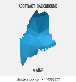 Maine map in geometric polygonal,mosaic style.Abstract tessellation,modern design background. Vector illustration EPS8