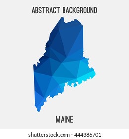 Maine map in geometric polygonal,mosaic style.Abstract tessellation,modern design background. Vector illustration EPS8