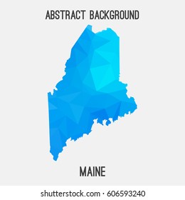 Maine map in geometric polygonal,mosaic style.Abstract tessellation,modern design background,low poly. Vector illustration.
