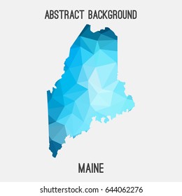 Maine map in geometric polygonal,mosaic style.Abstract tessellation,modern design background,low poly. Vector illustration.