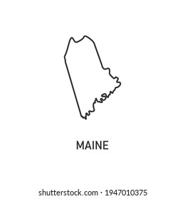 Maine map icon isolated on white background. Vector illustration.