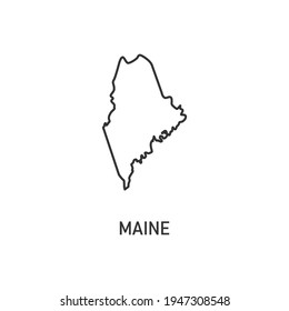 Maine map icon isolated on white background. Vector illustration.