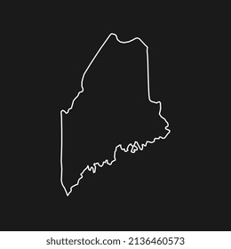 Maine map on black background