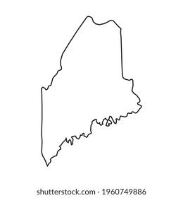 Maine map on white background