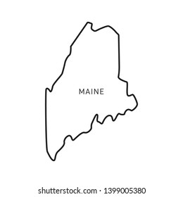 Maine Map Outline Vector Design Template. Editable Stroke