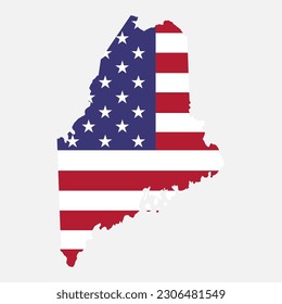 Maine map shape, united states of america. Flat concept icon symbol vector illustration .